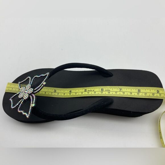 Colorful Crystal Butterfly Velvet Platform Slippers Size 5/23,5cm - Picture 8 of 9